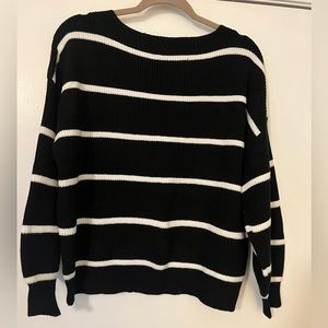 VICI Striped Off the Shoulder Sweater